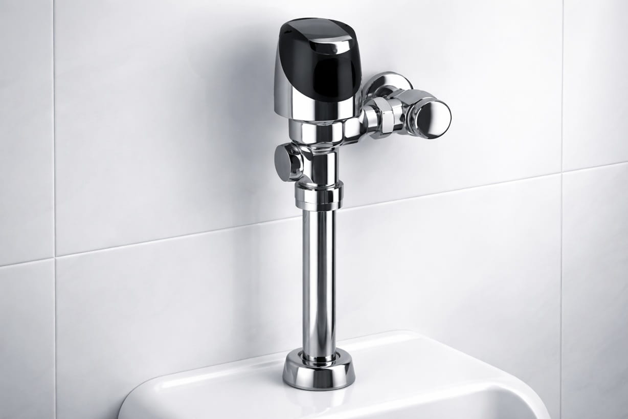 Airport terminal restroom with durable commercial flush systems designed for fast user turnover and variable lighting